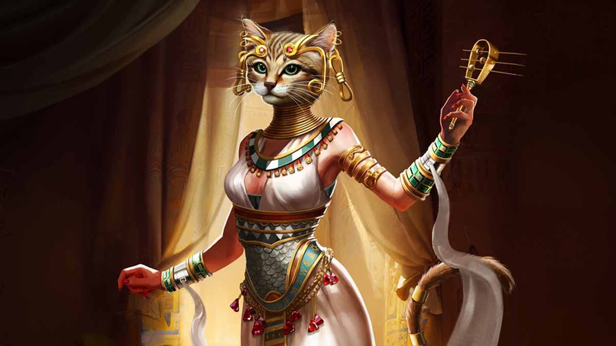 Bast artwork, showing a cat goddess in Age of Mythology Retold