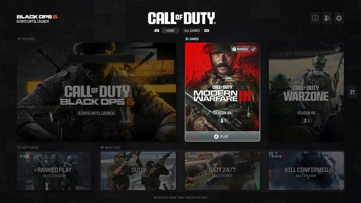 Call of Duty's new UI coming in October 2024